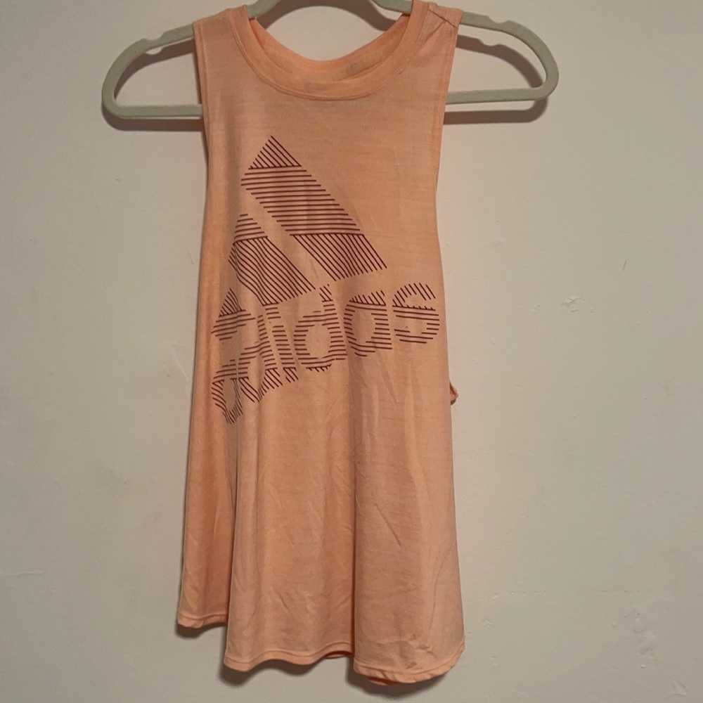Adidas workout tank, worn 1x, size L, color : light coral